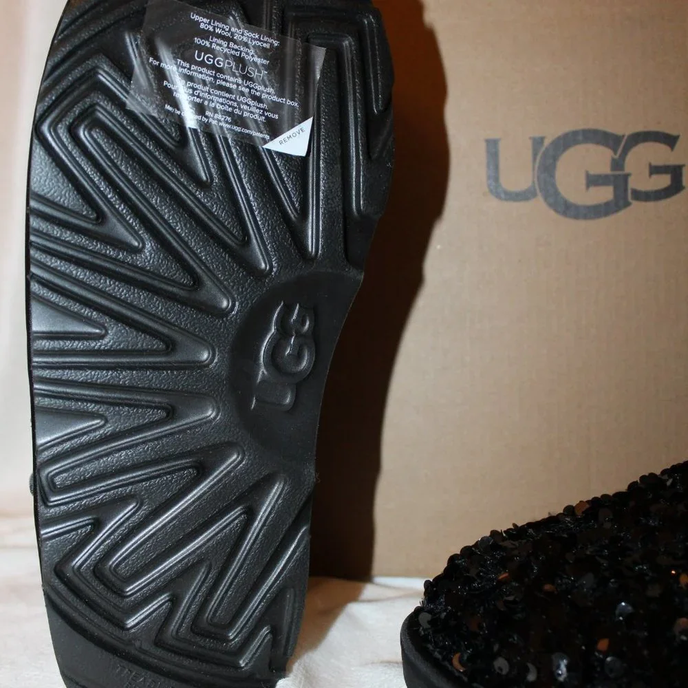 NIB‎ UGG STELLAR SEQUIN CLASSIC SHORT SHEARLING LINED BOOTS - Picture 5 of 9